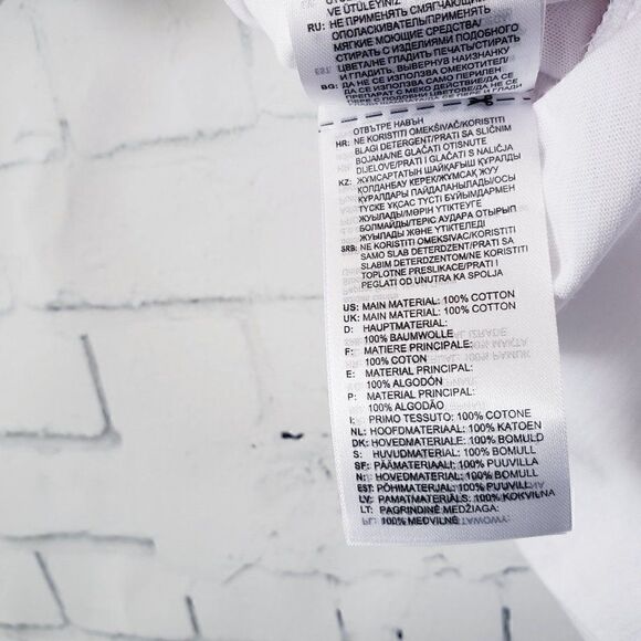 Adidas Tri Arch Tee Size XS White Spell Out Logo Womens Slightly Cropped NEW - Picture 7 of 7